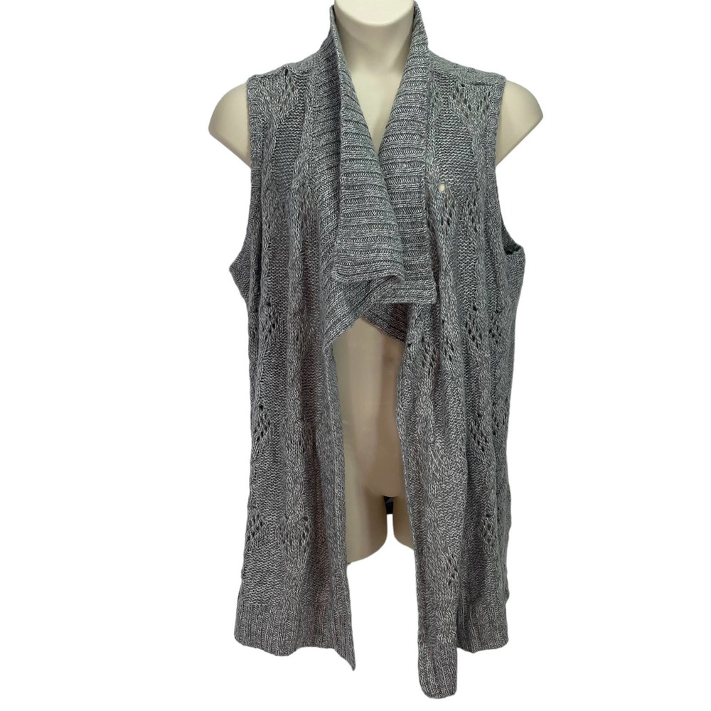 Avenue Sweater Vest Open Front Cardigan Top Shawl Wrap Gray Size 22/24 3X